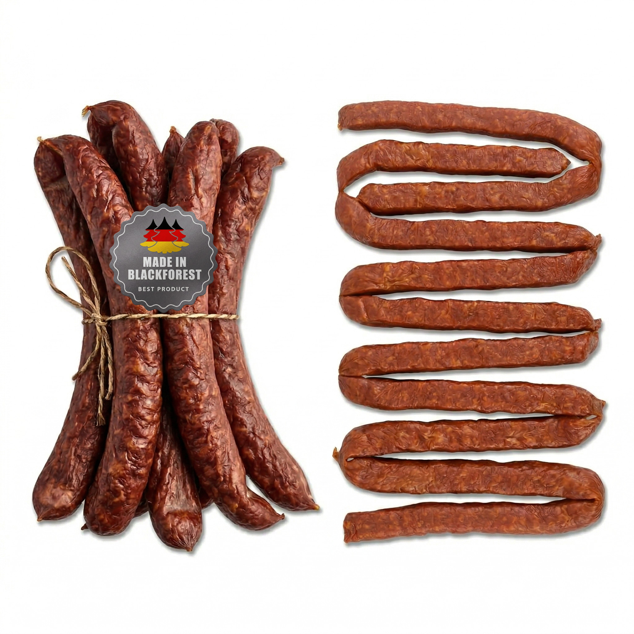 Image of Sausages - Set - 5 Pairs Of Farmhouse Sausages And 5 Pairs Of Landjäger - Black Forest Butchery