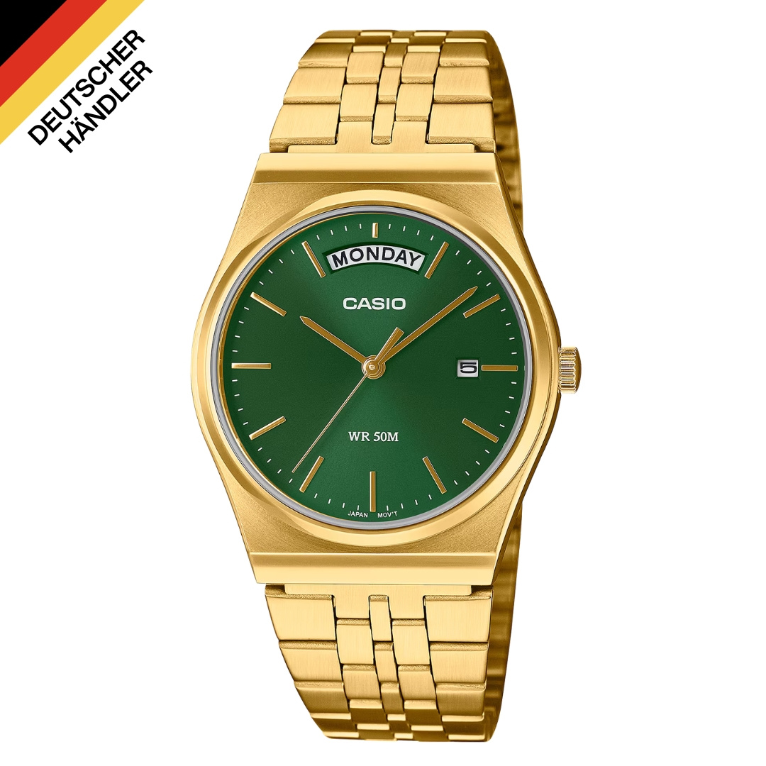 Image of Mtp-b146g-3av Unisex Gold Wristwatch