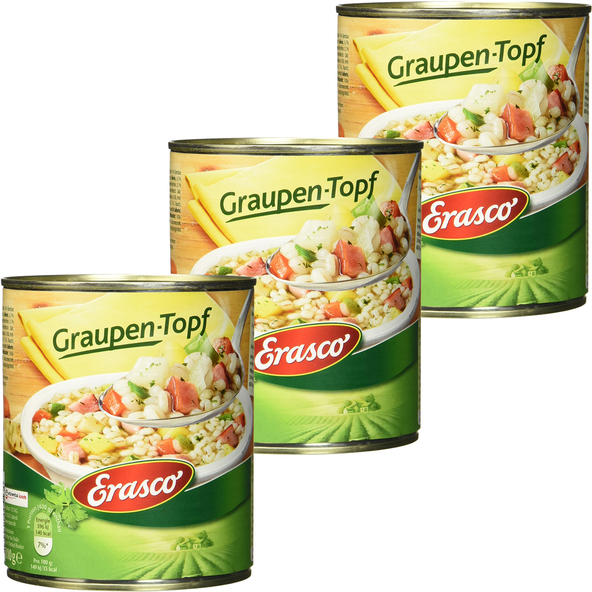 Erasco Barley Stew With Lots Of Barley And Fresh Vegetables 800g 3-pack