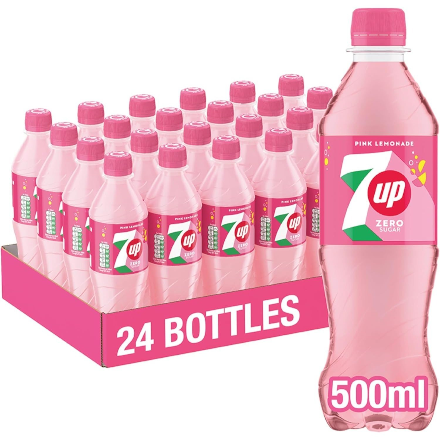 TEMU 0 Sugar Pink Lemonade – Sparkling Soft Drink Bottles Pack Of 24x500ml