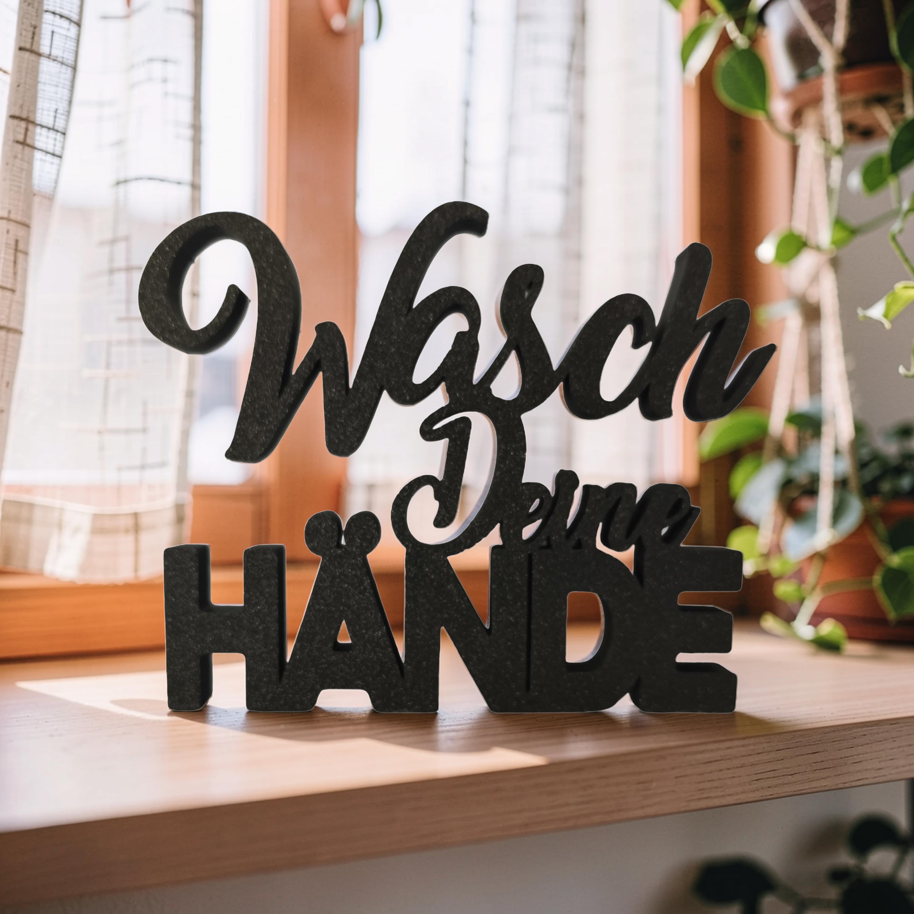E-shop deine Hände Deko Schild zum Hinstellen – Badezimmer Dekoration – Gäste WC Spruch Deko – lustige Bad Deko