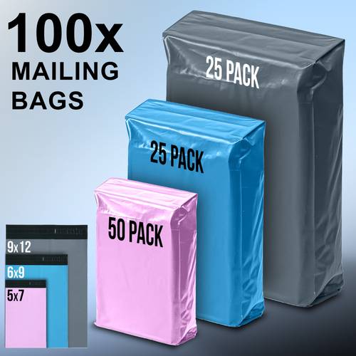 100 mixed mailing bags for shipping durable self seal poly mailers in assorted colours strong packaging bags for posting