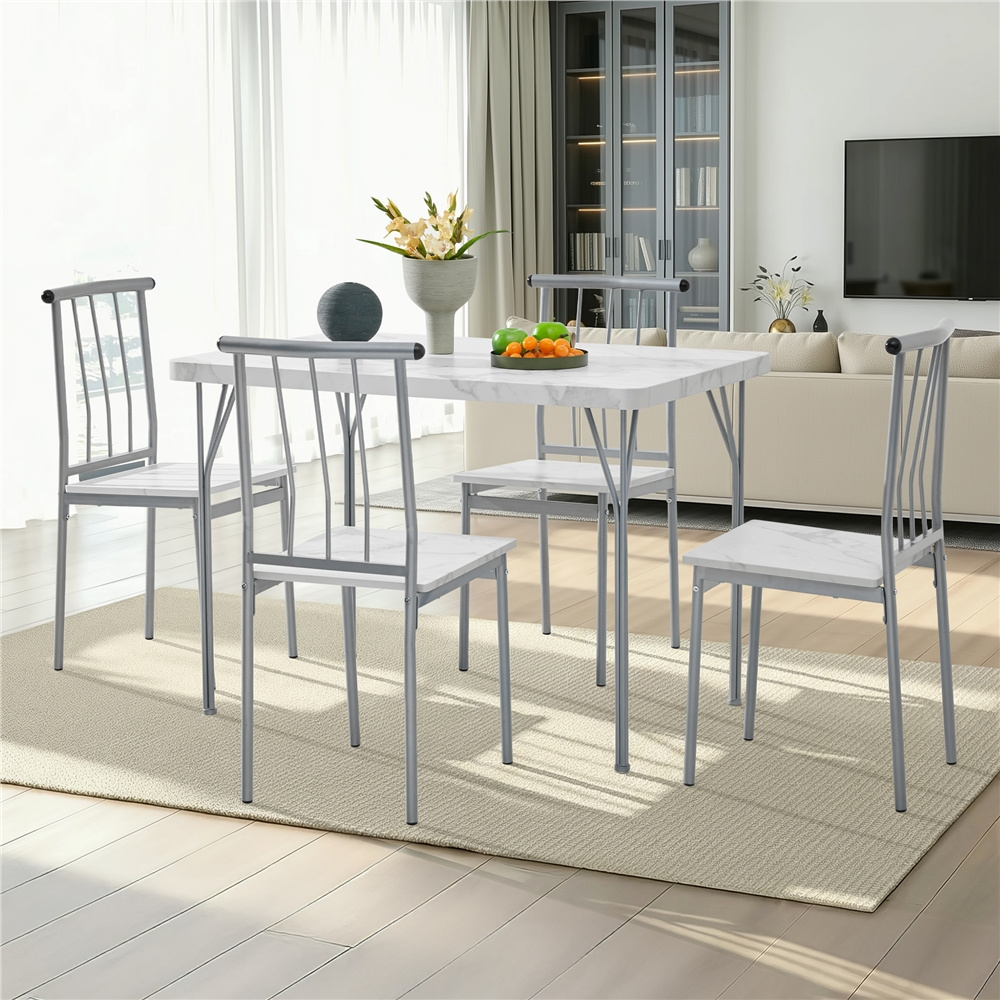 Image of Costoffs 5-piece Dining Set With 4 Chairs, Rectangular Kitchen Table Set For