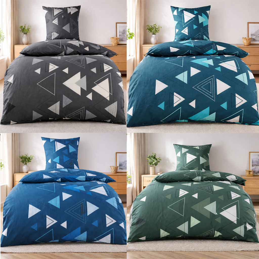 E-shop Bettwäsche 135x200 oder 155x220 Baumwolle Sets, Bettbezug 135 x 200 cm, Kissenbezug 80x80 cm, Renforce, Bettwäsche mit Reißverschluss