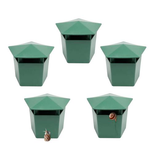 5pcs slug plastic boxes reusable plastic slug beer traps catcher green slug snail traps friendly to catch snails catcher vegetable patio supplies