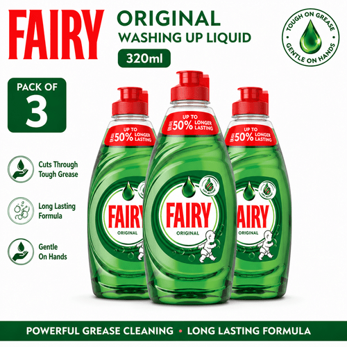 fairy original washing up liquid 320ml powerful grease removal long lasting dish soap 1 29 mark