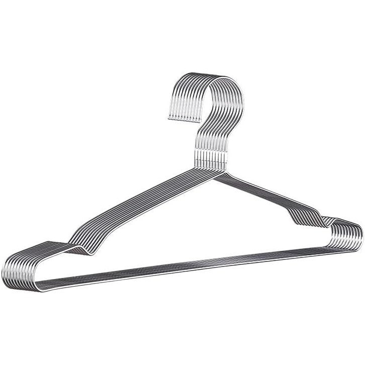 TEMU Perchas de Acero Inoxidable 50 cm, Pack de , Grosor 4 mm, Perchas de Metal Cromado Antideslizantes, Resistentes y Antioxidantes, Diseño en V