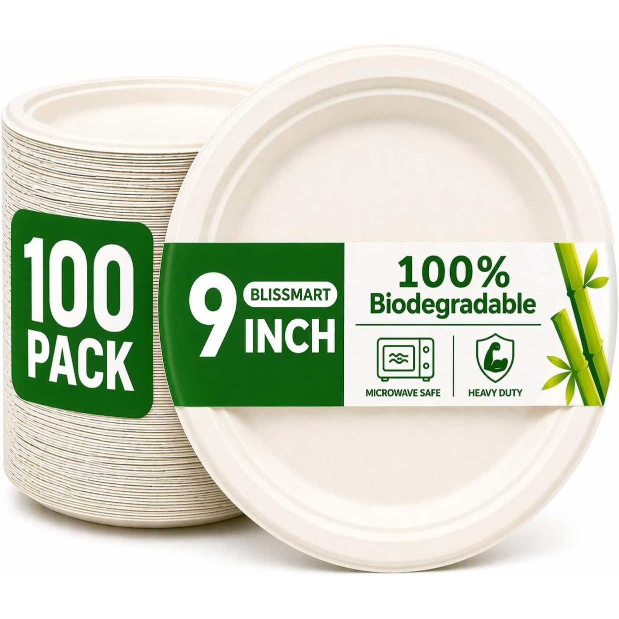 strong disposable paper plates 9 bagasse heavy duty disposable plates for partiesmicrowave safe party plates dinner plates for hot cold food restaurants takeaway dessert snack tableware