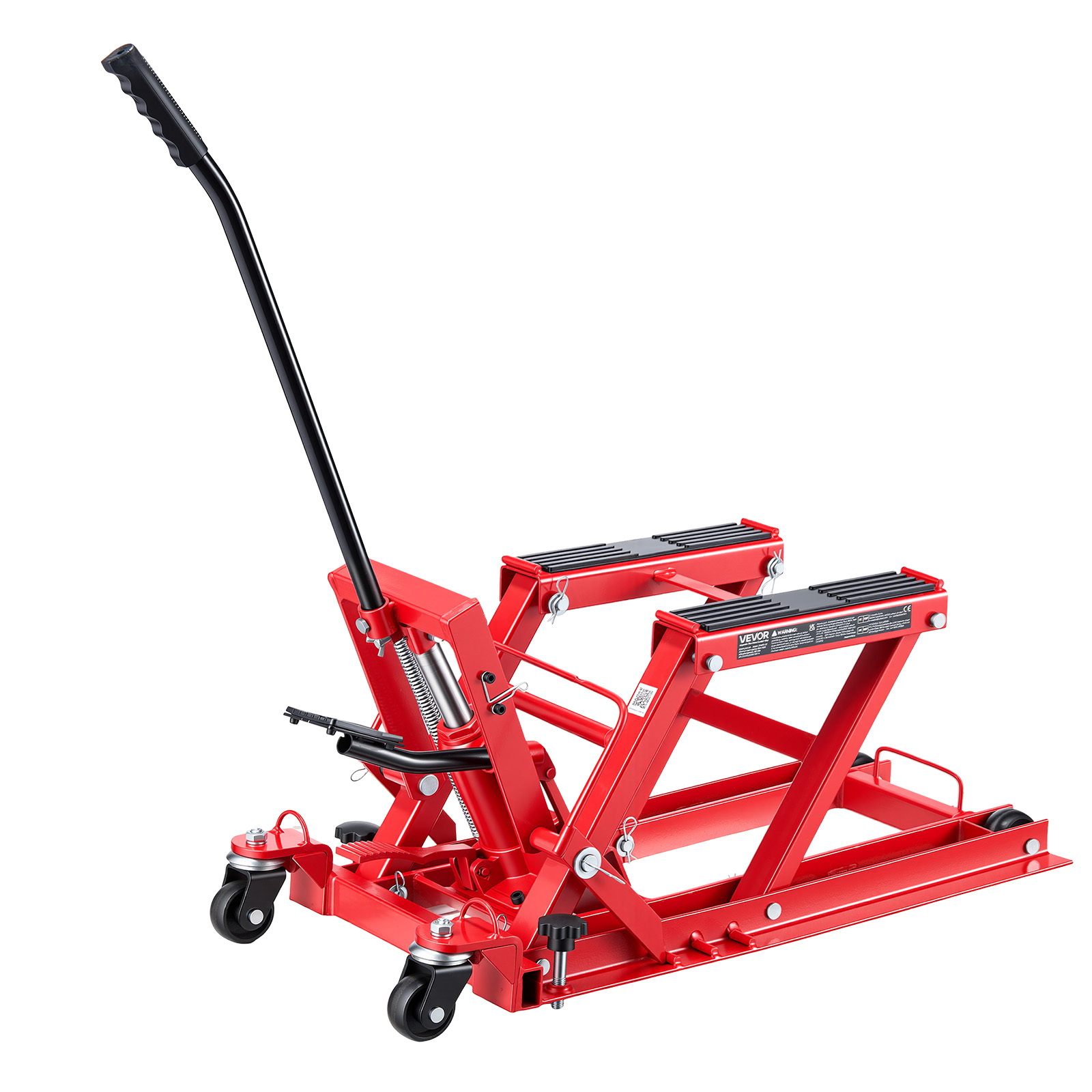 TEMU VEVOR Évier Hydraulique pour Moto, de 1500 lbs, Évier de Levage Portable pour VTT avec 4 Roues, Plage de Hauteur de 4.5"-15.2", Évier de Levage