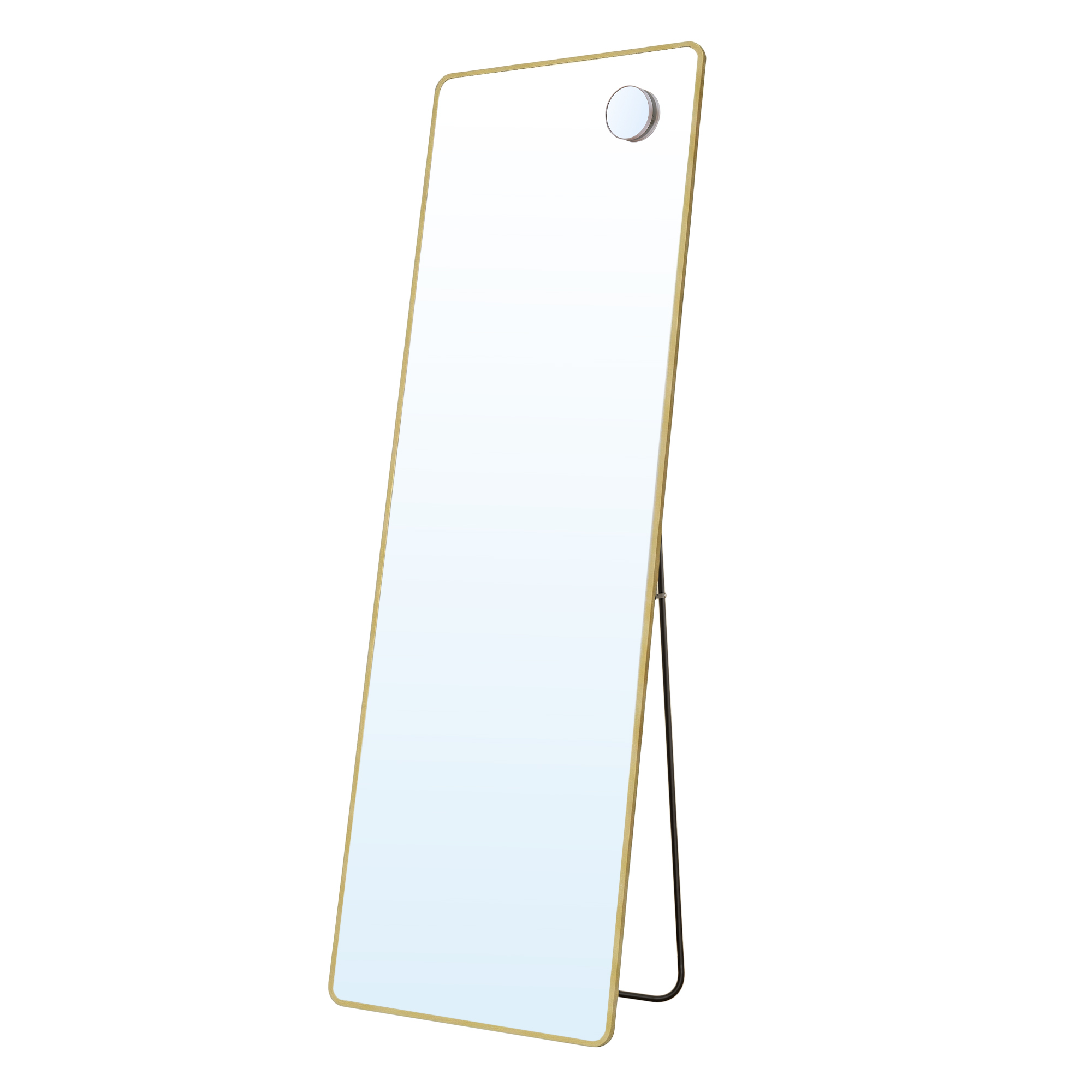 TEMU Specchio con Supporto e Specchio Ingranditore, Vetro Temperato, Rettangolare, Angoli Arrotondati, 150 x 40 cm