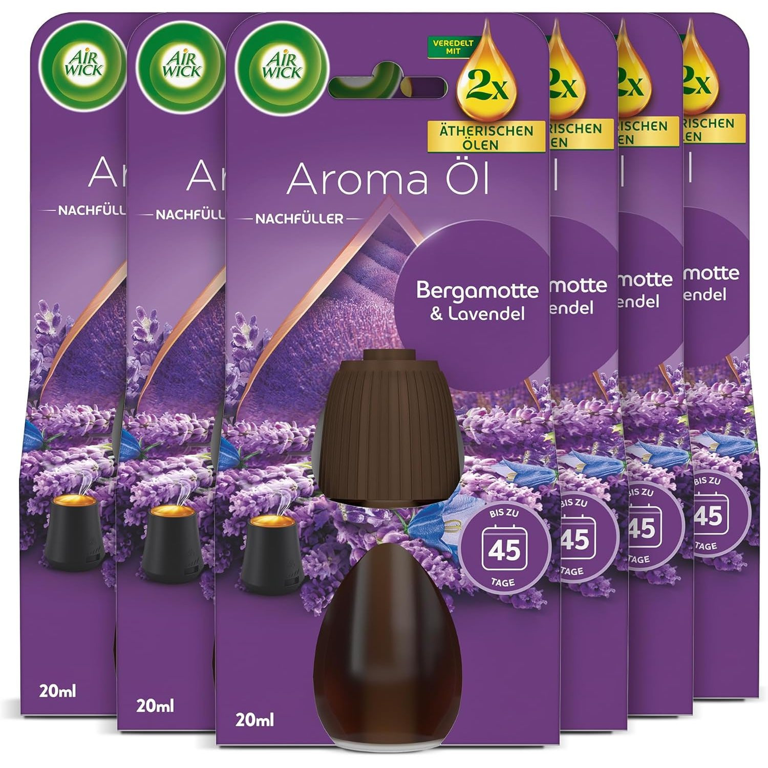 Oil Refill Bottle – Scent: And Lavender – Fragrance With Essential Oils – 6 X 20ml Fragrance Oil Set