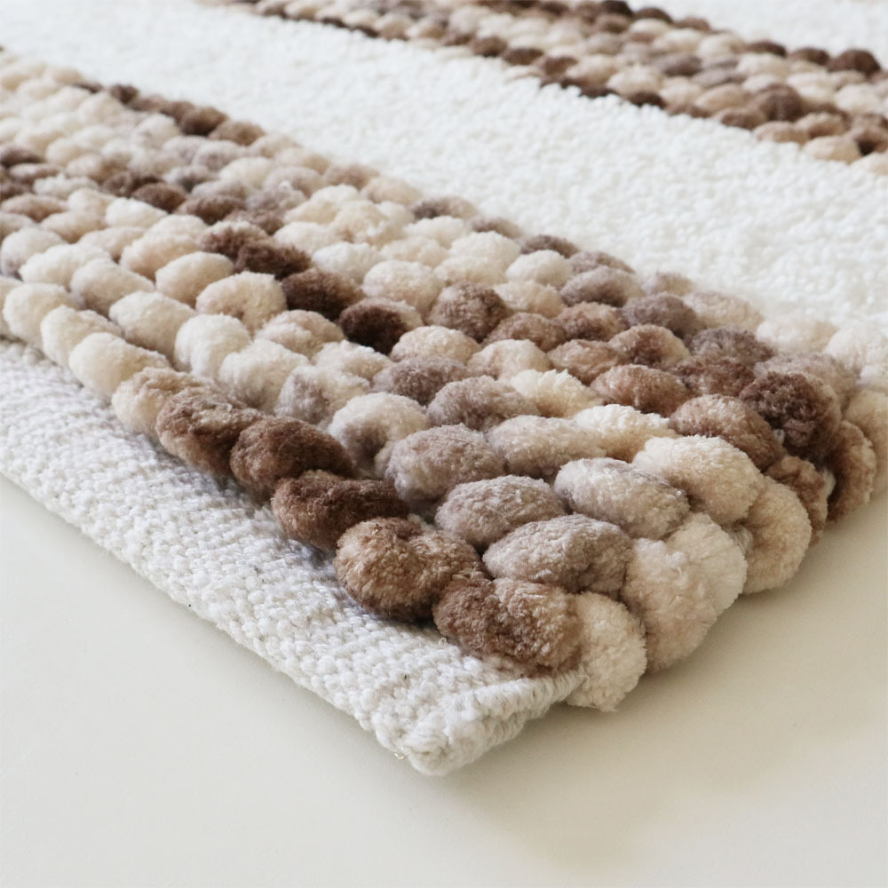 Image of Bath Mat Soft Balls Beige Shower Mat Bath Rug Shower Rug