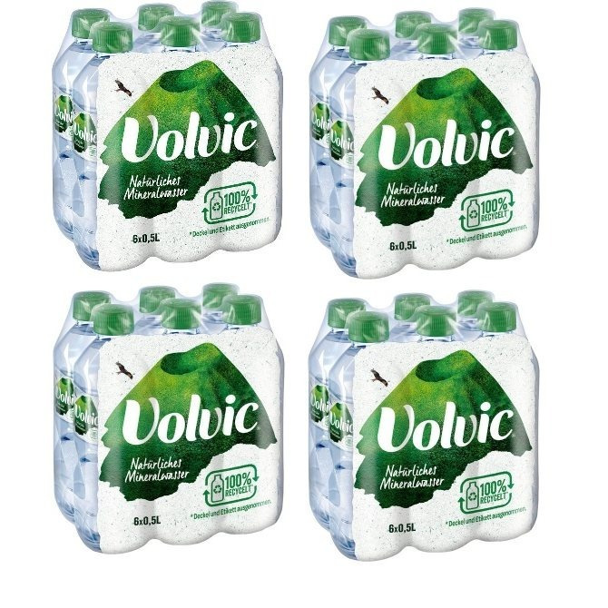 Image of 24 Bottles Of Volvic Naturelle 0.5 L Including Deposit, Naturally Sourced Mineral Water