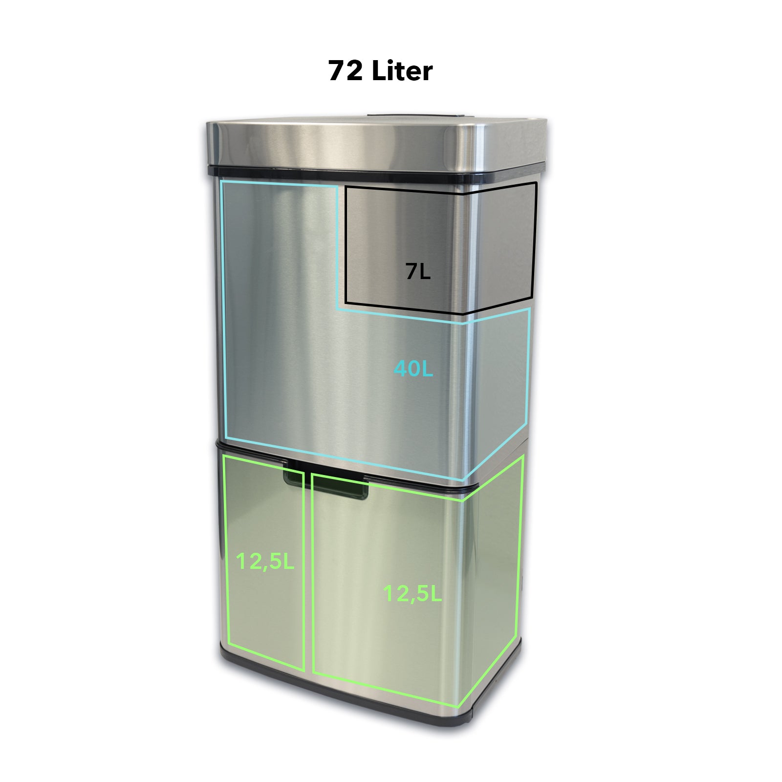 Trash Can Kitchen Trash Of Stainless Steel - Angular Trash Can With Carrying Handle Dirk