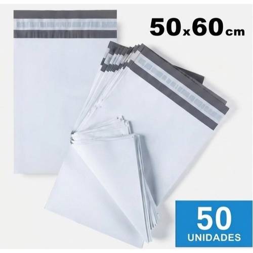 imagen del artículo pack de 50/100 bolsas de envío courier 50x60cm fabricadas en españa | bolsas autoadhesivas impermeables y resistentes | sobres plásticos para paquetería, e-commerce, y tiendas online | embalaje seguro para envíos de ropa, documentos y productos