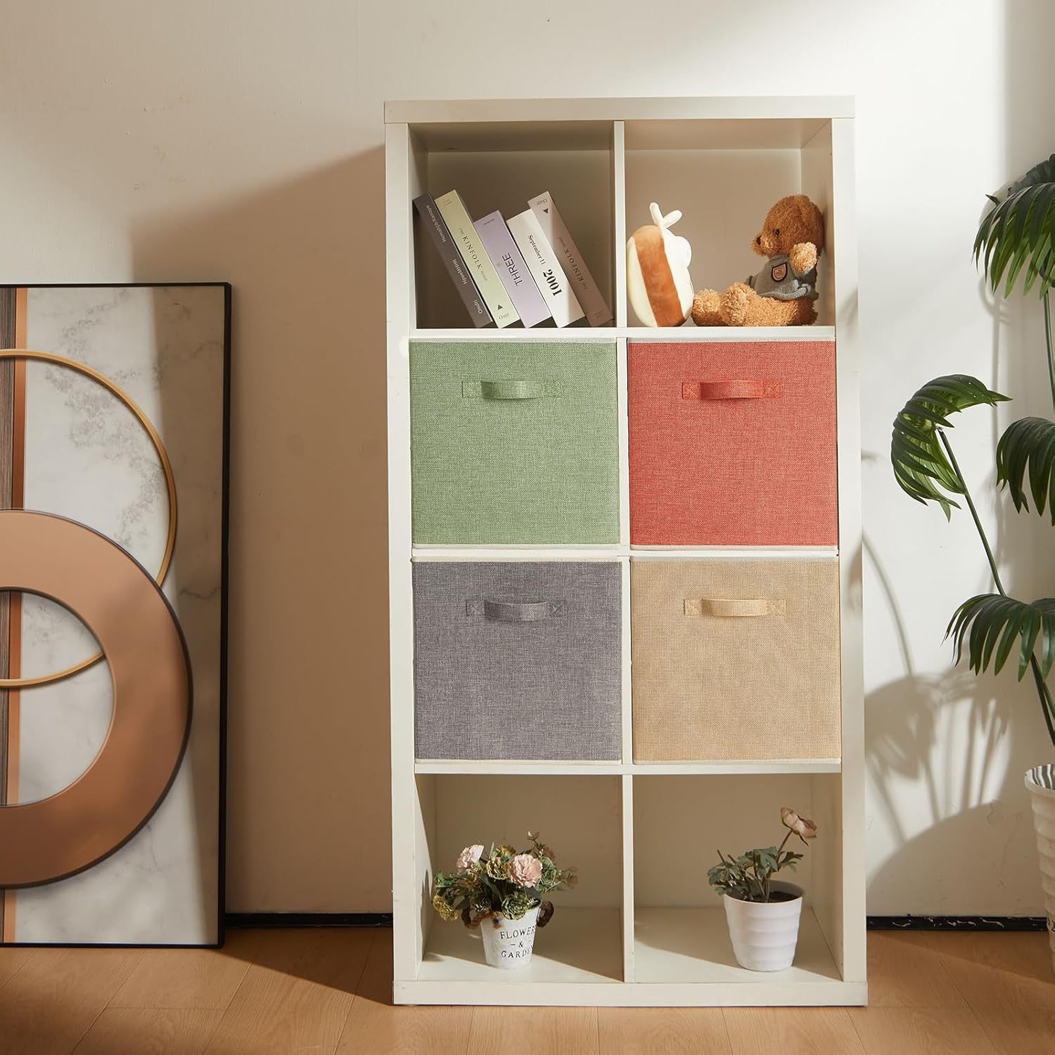 Foldable Storage Boxes With Handles, Organizer For Closet, Shelf, Drawer, Wardrobe, Fabric Storage Box 4pcs Set 33x38x33 Cm
