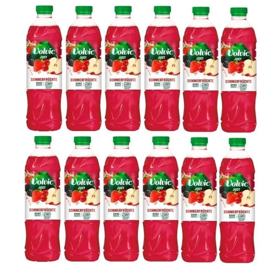 Image of 12 Bottles Of Volvic Summer Fruits Juicy 1000ml Including 3.00€ One-way Red