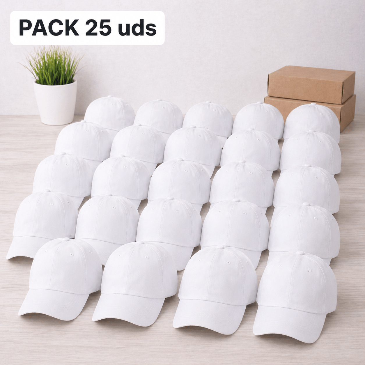 TEMU Pack 25 uds Gorra Estándar 5 Paneles Algodón