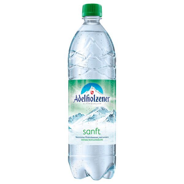 Image of 18 Bottles Adelholzener Mineral Water Sanft, 1 L, Includes Disposable Deposit, Low Carbonation