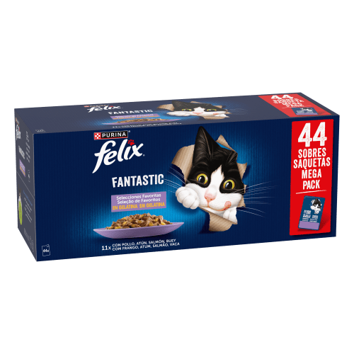 TEMU FELIX MULTISABORES- 44X85GR ( PACK JUMBO ), Comida húmida para gato adulto