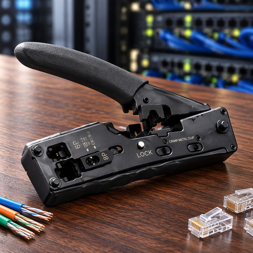 Image of Rj45 Crimping Tool, Carbon Steel Replaceable Blade, 3 In 1 Wire Stripper Cutter Crimper For Cat5e Cat6 Cat6a Cat7 Ethernet Cable