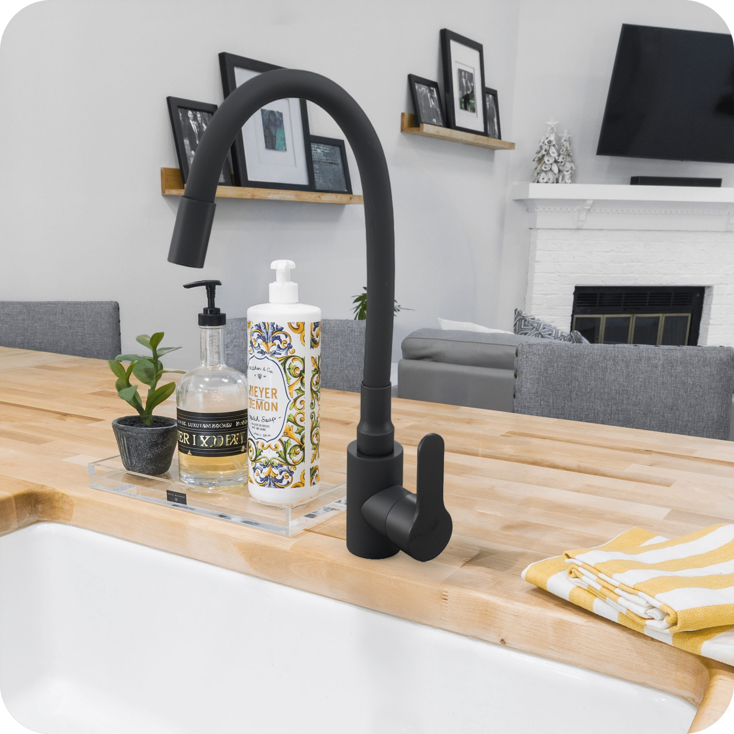 TEMU Kitchen Faucet Black For Sink With Included Tube, Black Kitchen Mixer, Kitchen Sink Faucetry, Faucet For Sink And Sink, For Washing Dishes And