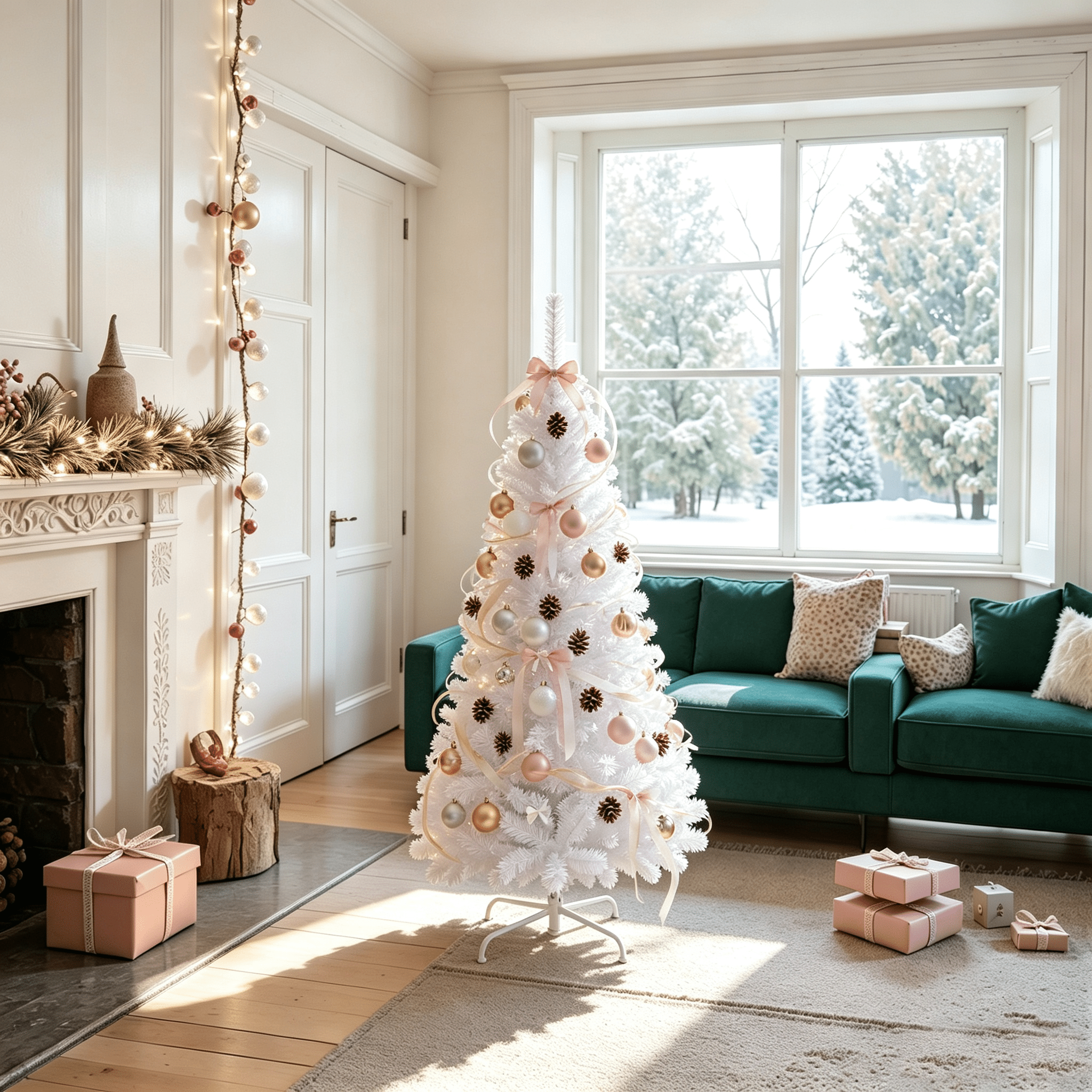 Image of 150cm Christmas Tree, Artificial Xmas Decoration Tree With 350 Pvc Branch Tips & Metal Stand, Holiday Festive Celebration Tree For Home, Office & Shop, Quick Setup, White