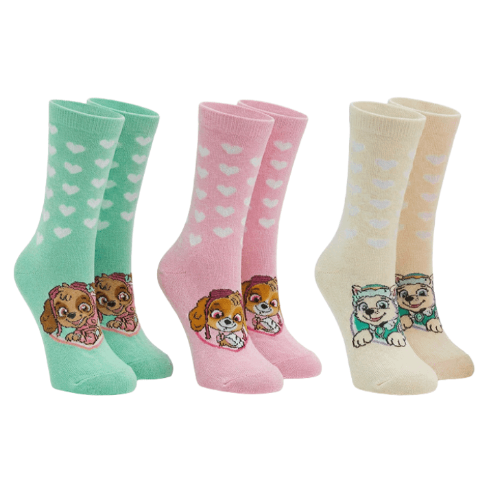 Image of Girls' Socks 3-pair Set Kids' Stockings Heart Pattern Soft Everyday Socks Colorful