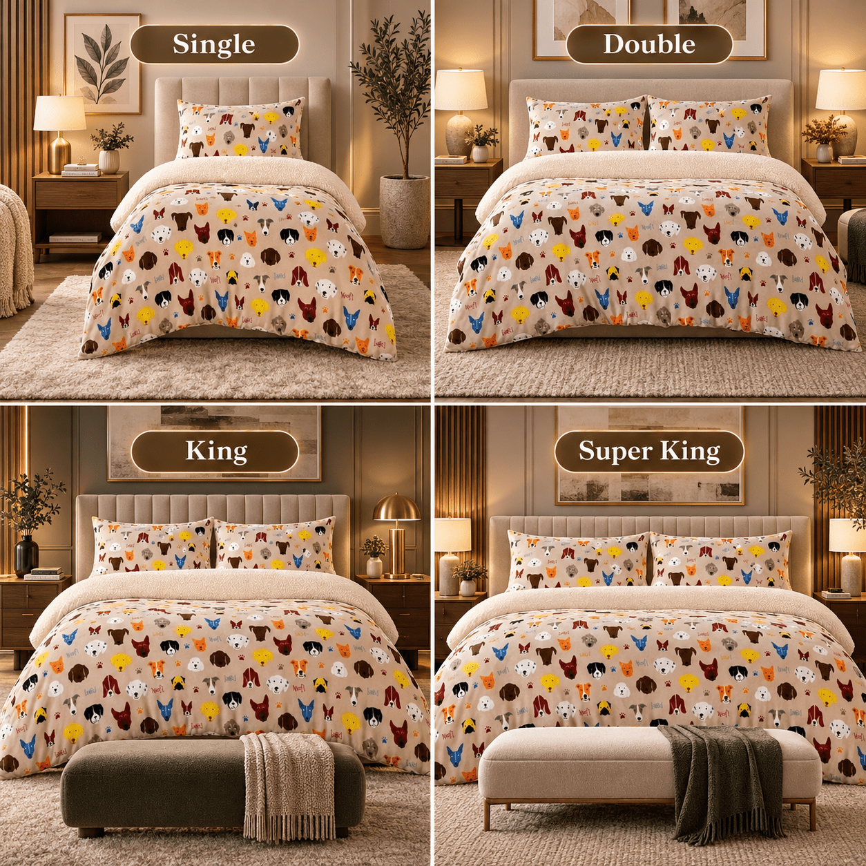 TEMU Dogs Duvet Cover Teddy Fleece Printed Duvet Cover Set Cute, Funky, Dachshund Teddy Sherpa Fleece Dog Printed Bedding Set For Bedroom And