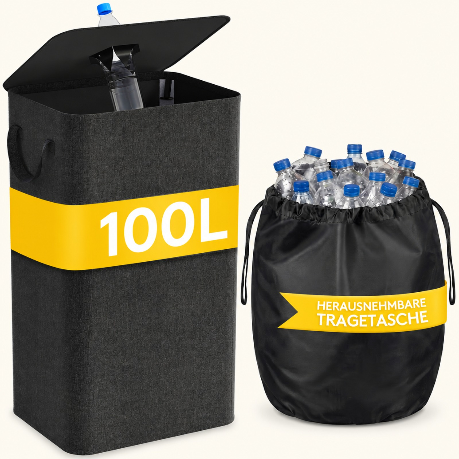 TEMU 100l Deposit Bottle Collector, Kitchen Trash Can, Trash Can, Bottle Collector, Used Glass Container, Bottle Collector With Holes, Foldable Drink