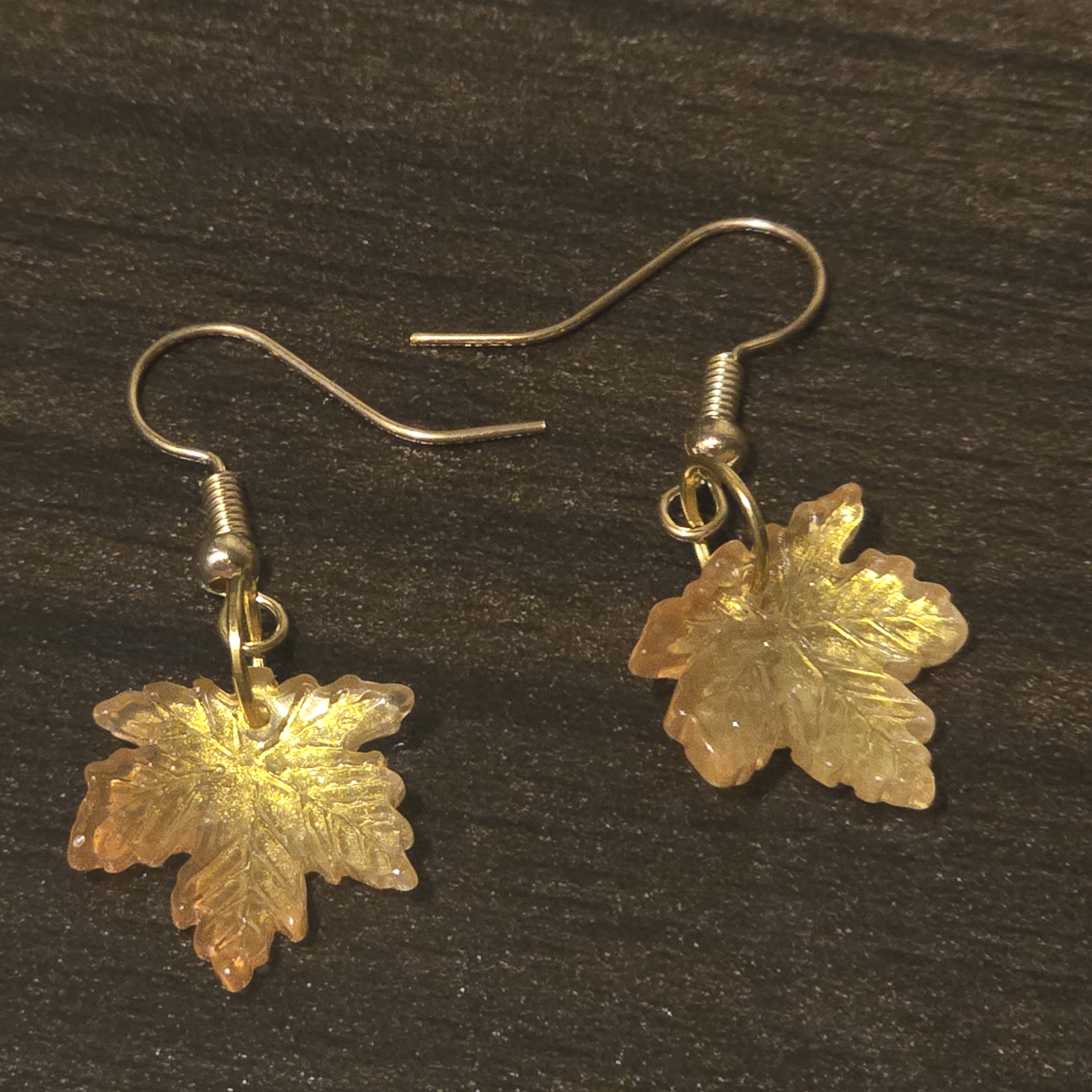 Autumn Maple Leaf Dangle Earrings, Elegant Lightweight