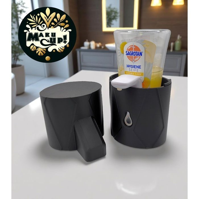 Image of Makeup Seifen Dispenser Protective Cover For Soap Dispenser With Minimalist Modern Chevron - Suitable For Common Dispensers