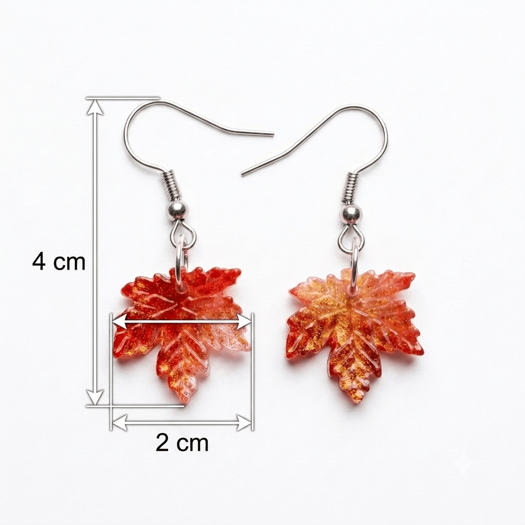 Autumn Maple Leaf Dangle Earrings, Elegant Lightweight