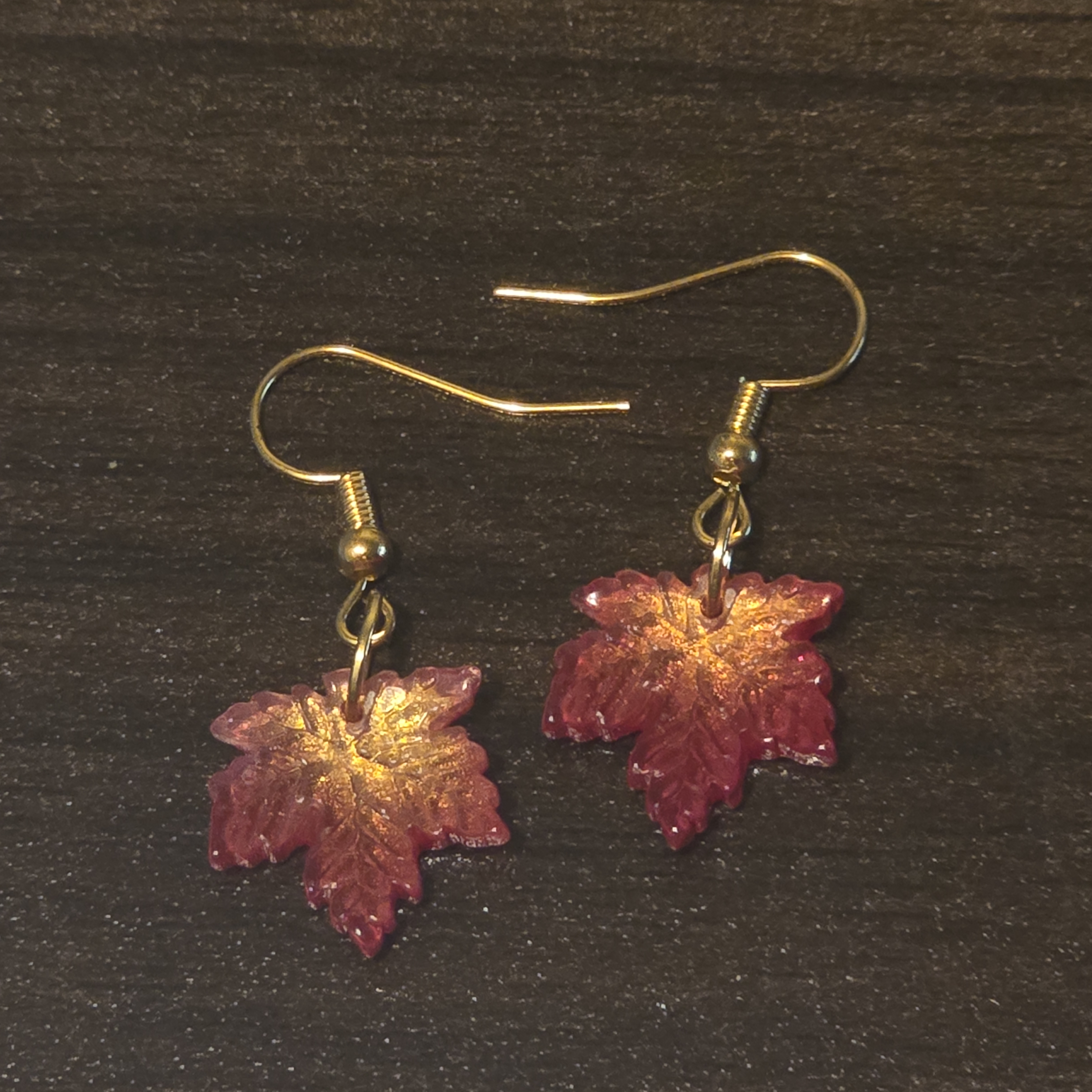 Autumn Maple Leaf Dangle Earrings, Elegant Lightweight