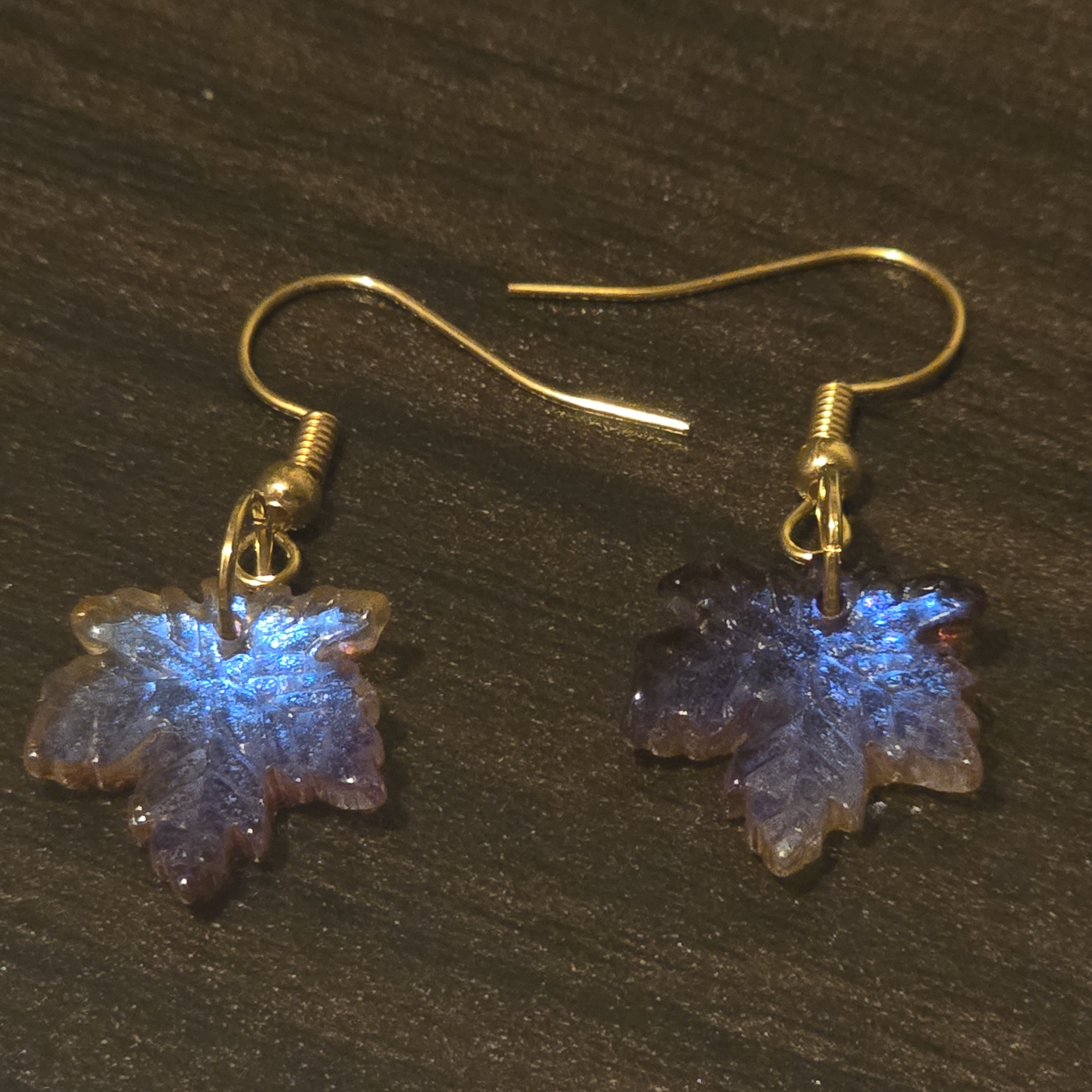 Autumn Maple Leaf Dangle Earrings, Elegant Lightweight