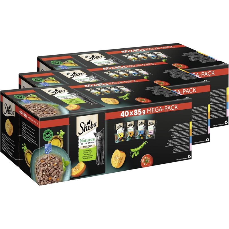 Image of Sheba® Portion Pouches Mega-pack Collection In Fine Sauce (msc) 3 X 40 X 85g