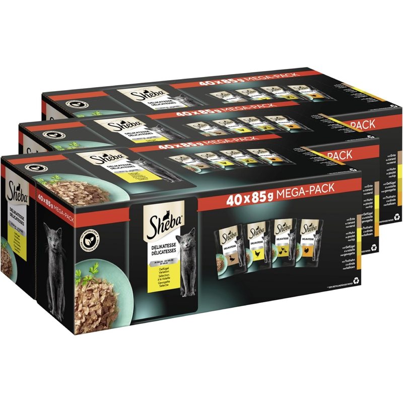 Image of Sheba® Poultry Portion Pouches Multipack 3 X 40 X 85g