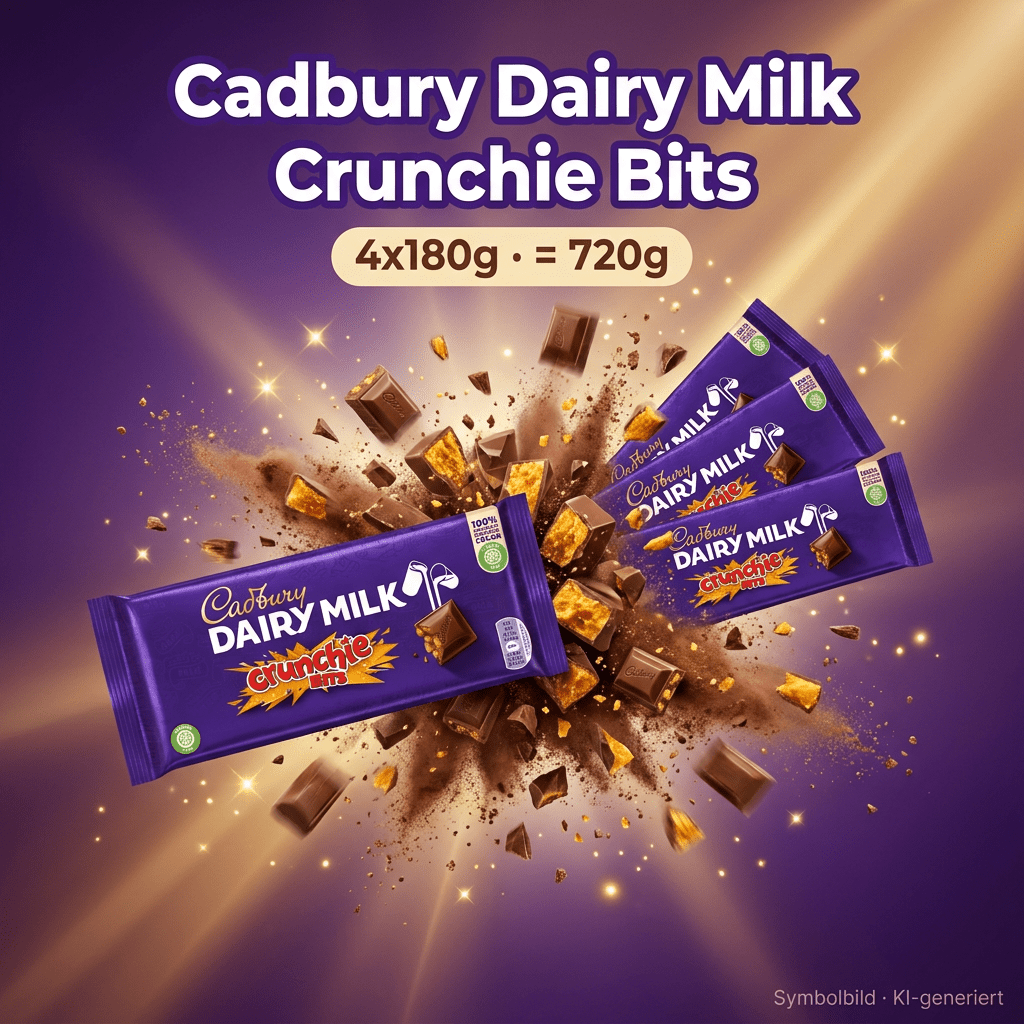 Image of Cadbury - Dairy Milk Crunchie Bits - Milk Chocolate Caramel Pieces - 4x180g 720g