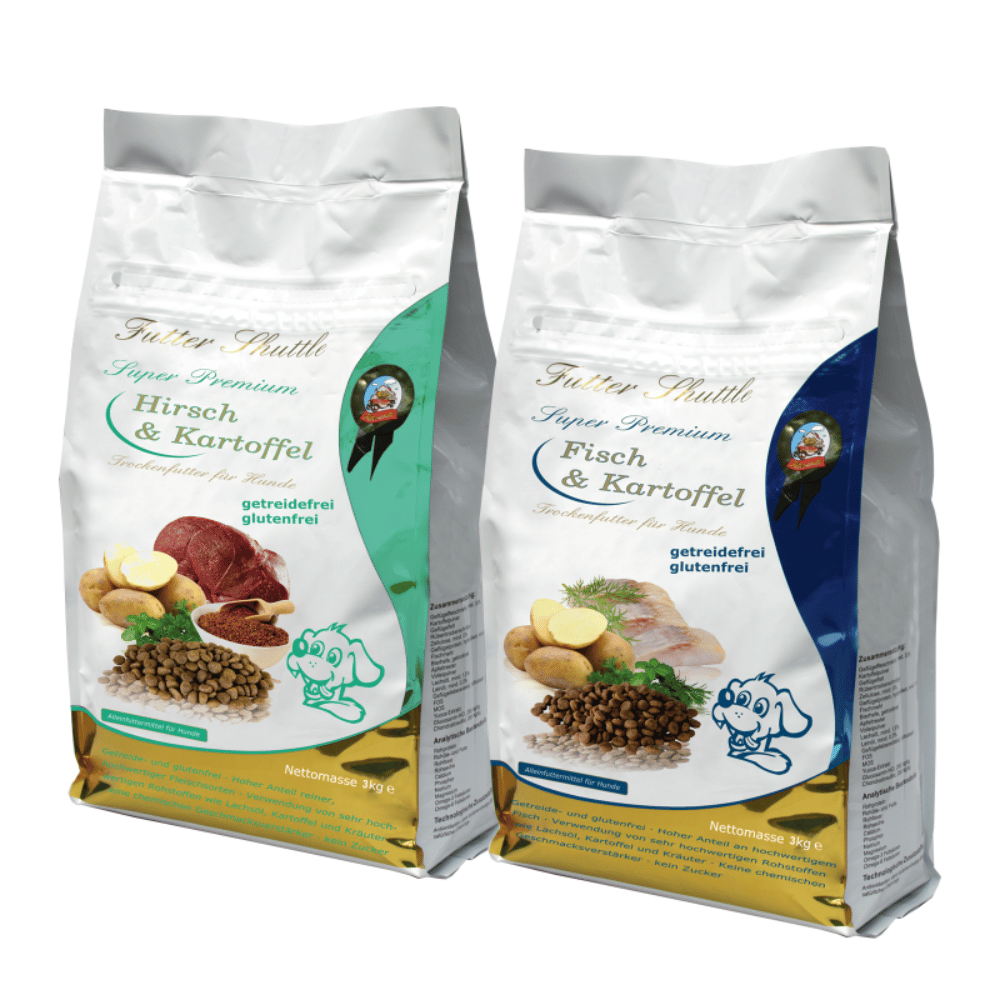 Image of - Dog Dry Food Pack Grain-free - Fish & Deer With Potato - 2 × 3 Kg