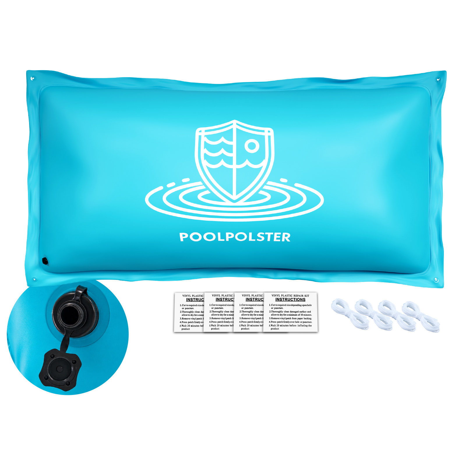 Image of Pool Pillows For Above Ground Pools – Winter Cover Air Pillow, Pvc With Grommets, Air Valve & Ropes