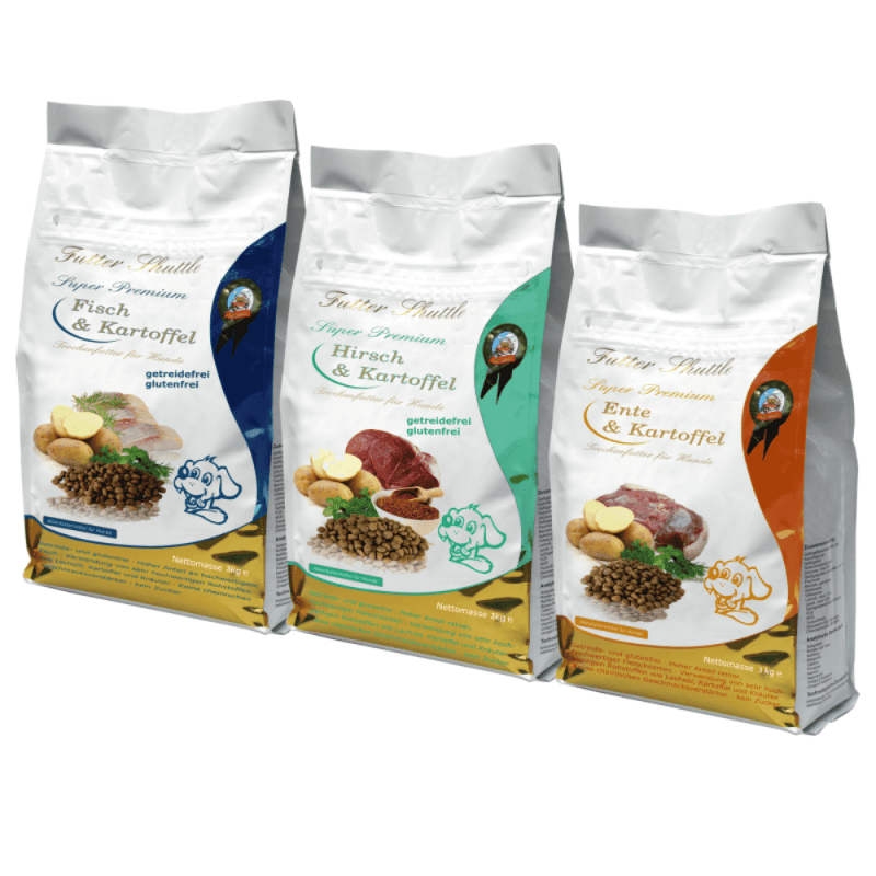 Image of Food Shuttle - Dog Dry Food Pack Grain-free - Duck, Fish & Deer With Potato - 3 × 3 Kg