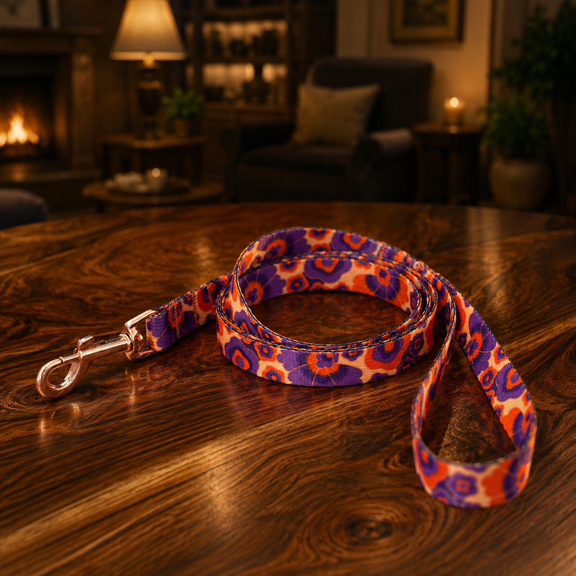 Image of Printed Nylon Dog Leash - Aztec Dessert Bloom Pattern Walking Lead 150 Cm (5 Ft) - Heavy Duty Swivel Clasp - Leash For Small Medium Large Dogs