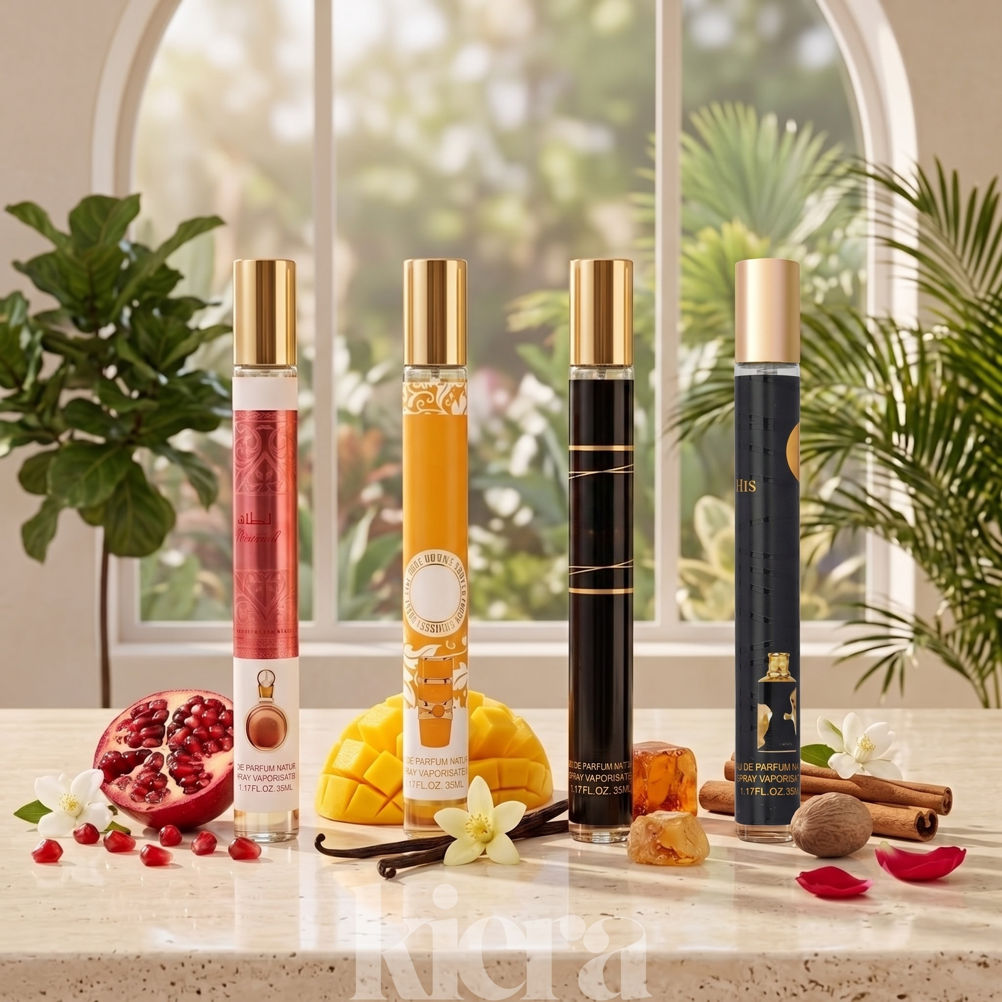 Travel Set 4x35ml Pocket Perfume - Mixed Perfumes, Oriental, Fruity And Notes - Gift Idea