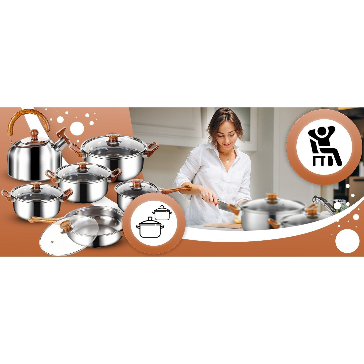 TEMU BATERÍA DE COCINA ACERO INOXIDABLE 11 PIEZAS, JUEGO DE OLLAS ACERO INOXIDABLE CON SARTÉN, CAZO, HERVIDOR Y TAPAS DE VIDRIO, SET DE OLLAS Y