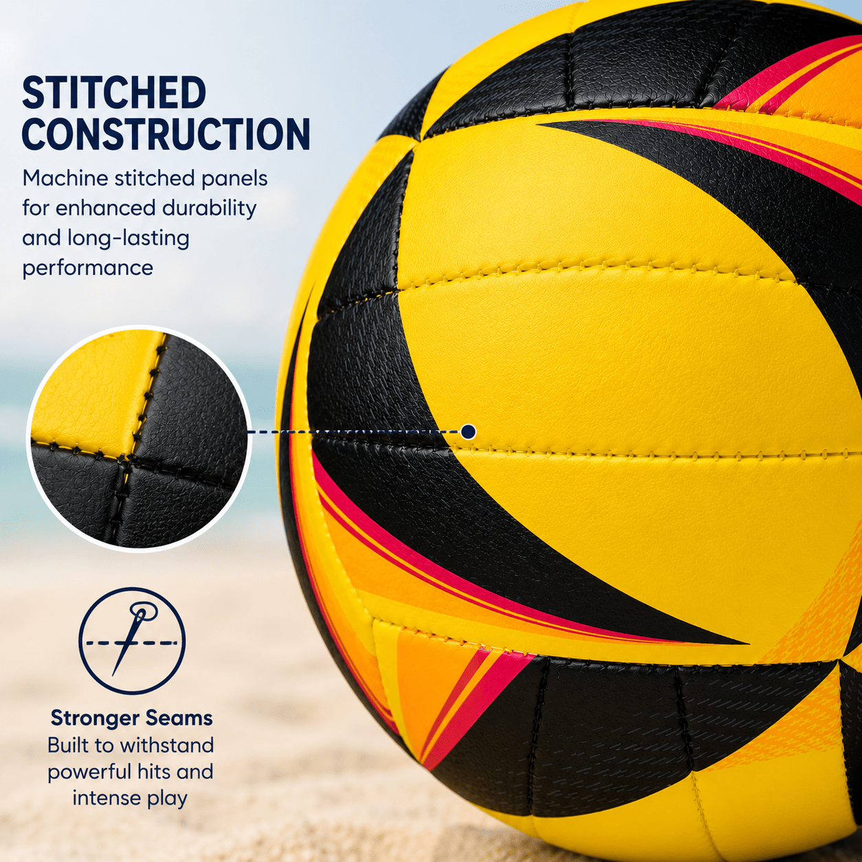 Durable Beach Volleyball for Training and Recreation