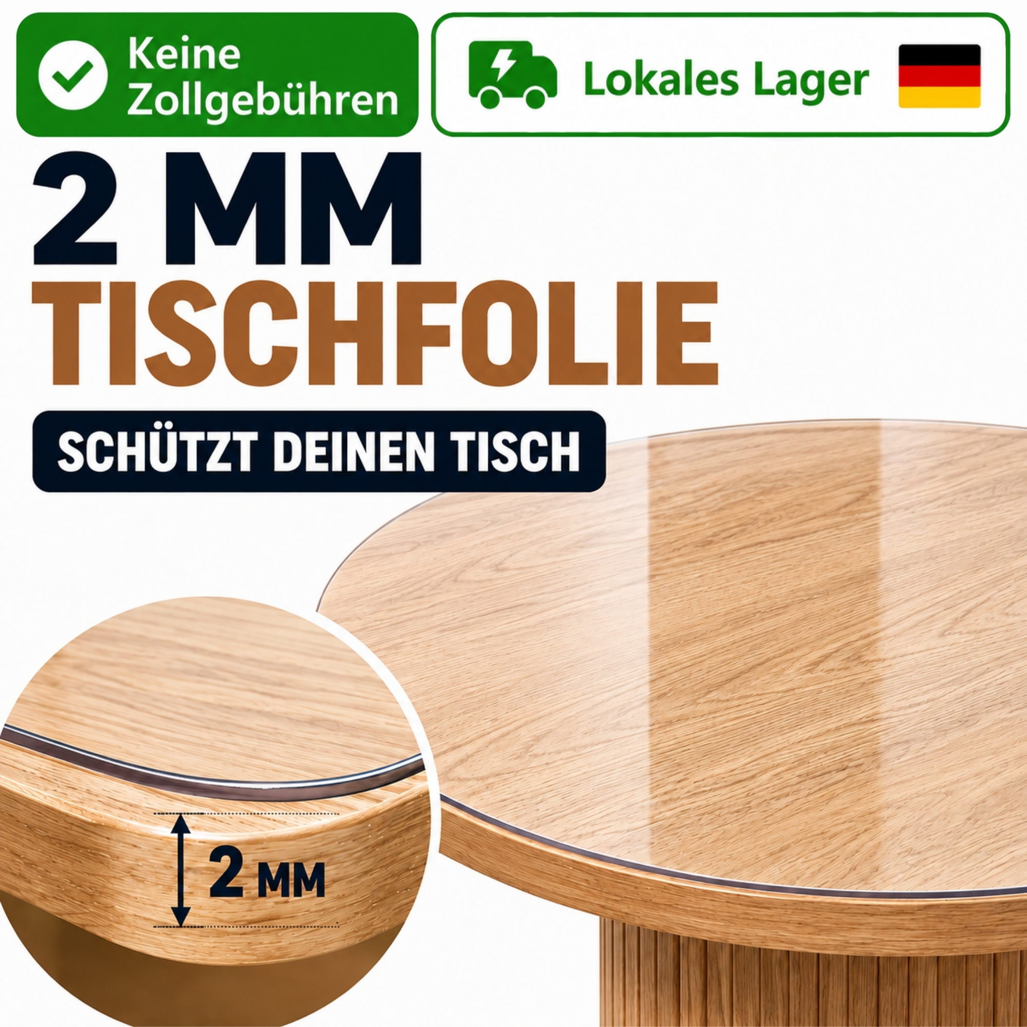TEMU Película para mesa redonda PVC transparente de 2 mm, resistente a arañazos y al , para mesa redonda para mesa de comedor, y escritorio, película