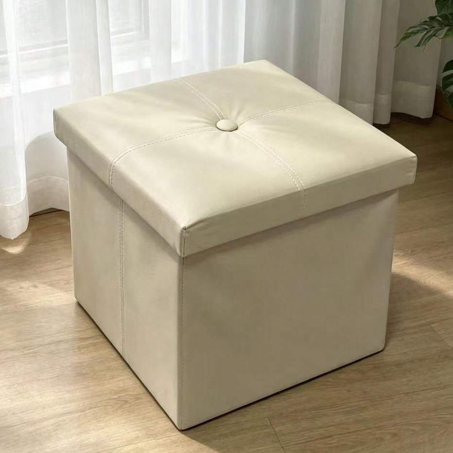 TEMU Taburete Almacenable Tapizado en PU Multiusos, Reposapiés para Sofá del Salón, para Dormitorio, Taburete de entrada para cambiar zapatos con de