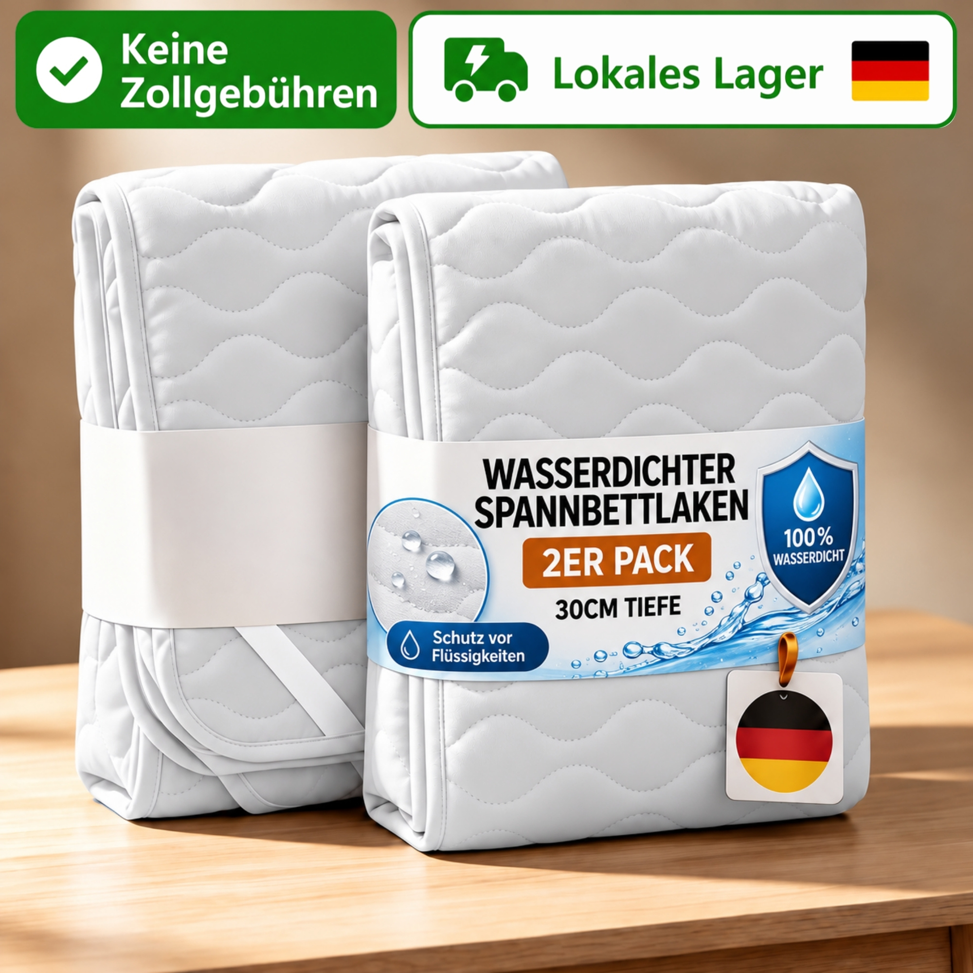 Image of 2nd Waterproof Stretch Bed Sheet – For Box Spring Beds, Incontinence With Corner Straps