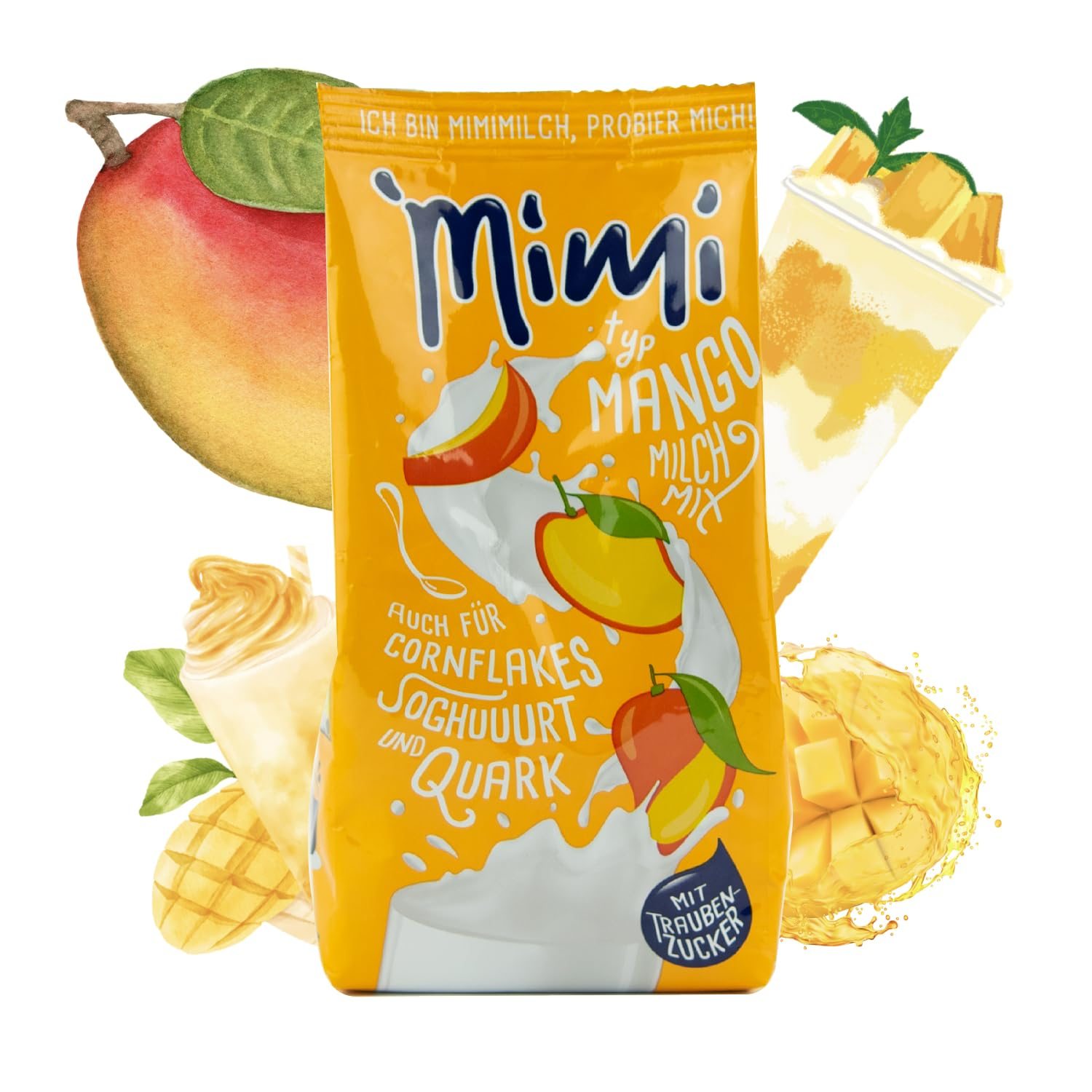 Image of Mimi Milk Mix Mango 400g - Soluble In Warm And Cold Water - Instant Beverage Powder