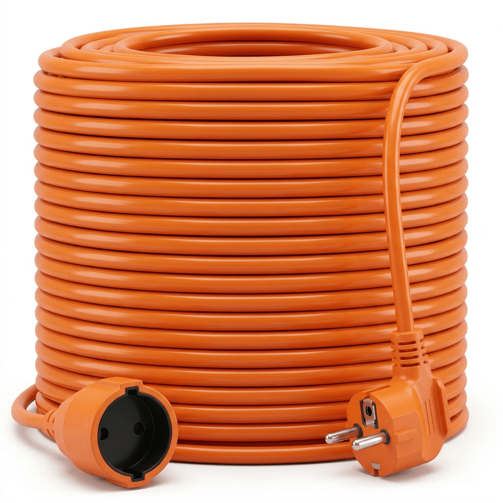 TEMU Construction Garden Extension Cord 50/30 M 2×1.5 Mm² Thick Orange Cable For Lawn Mower, Garden Lights, Workshop, Power Tools, Garden Parties,